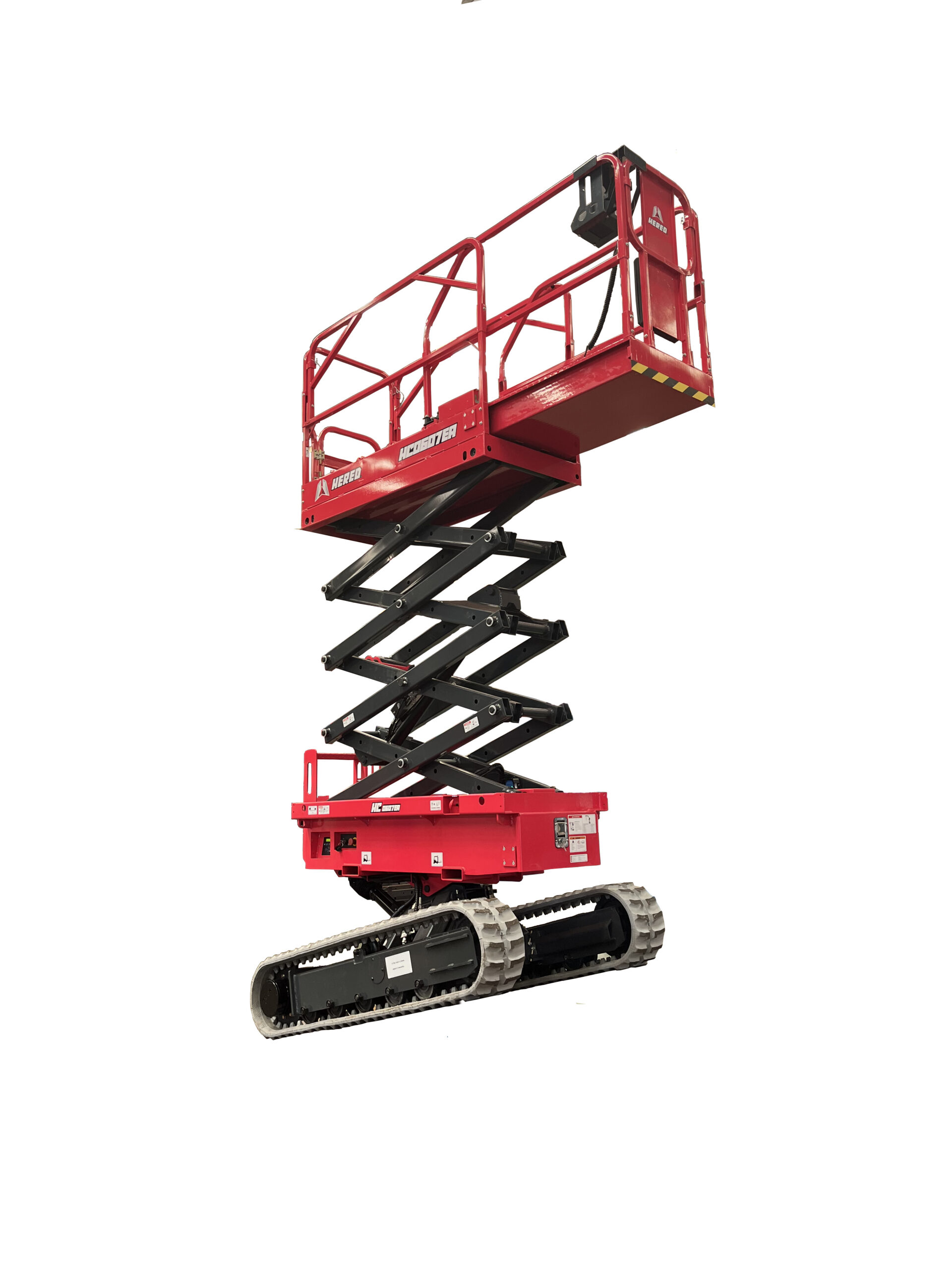 Red HERED HC0607EA (Copy) crawler scissor lift outdoors